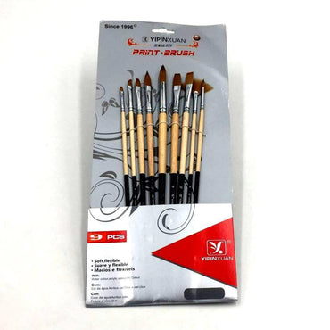 YIPINXUAN Mix Paint Brush Pack of 9 The Stationers